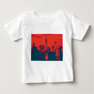 Dotted Red Retro Style Pop Art New York City Baby T-Shirt