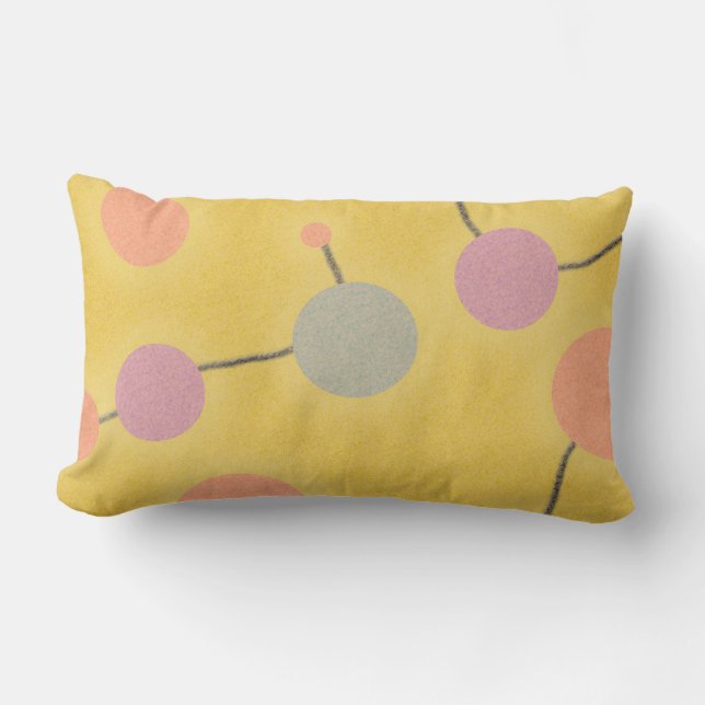 Dotted Retro Universe Yellow Lumbar Cushion (Front)