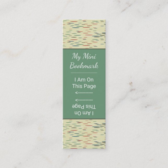 Dotted Speckle Simple Pattern Mini Marker Green Business Card (Front)