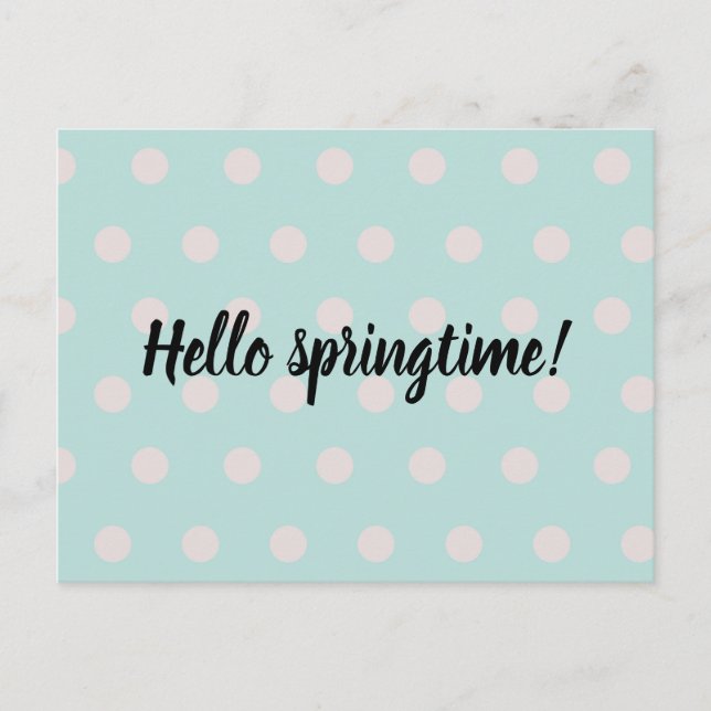 dotted spring design | pastel turquoise postcard (Front)