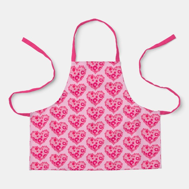 Dotted Stripe Hearts Apron (Front)