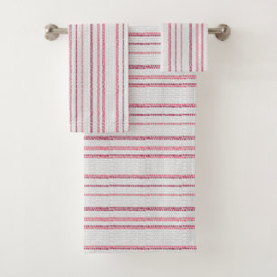Dotted striped pattern. bath towel set