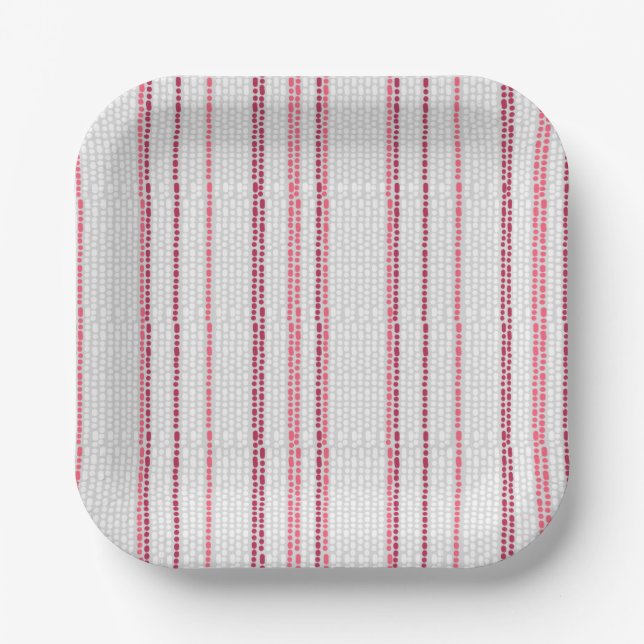 Dotted striped pattern. paper plate (Front)