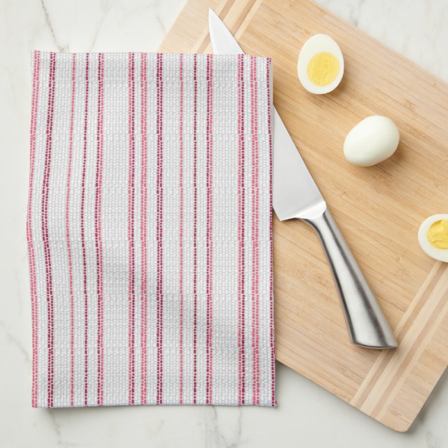 Dotted striped pattern. tea towel (Quarter Fold)