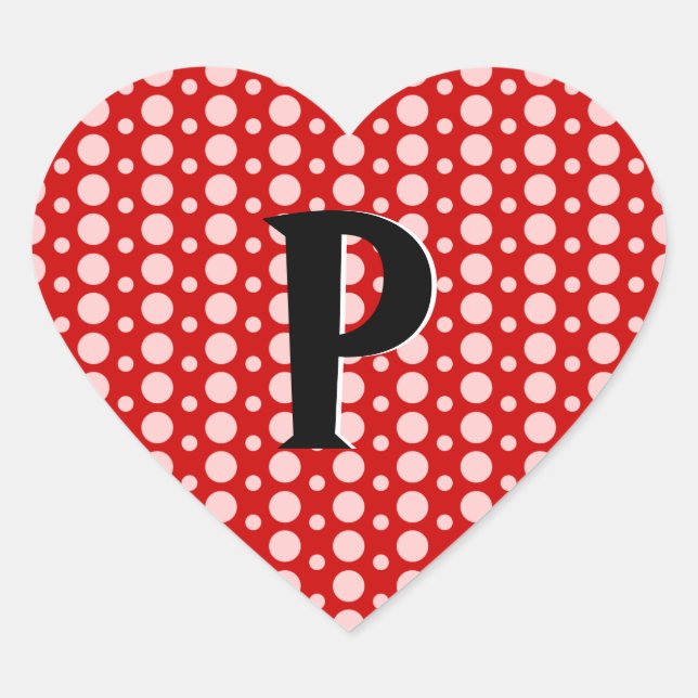 Dotted Stripes Heart Sticker (Front)