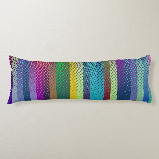 Dotted Stripes Pattern coloured + your ideas Body Cushion (Front)
