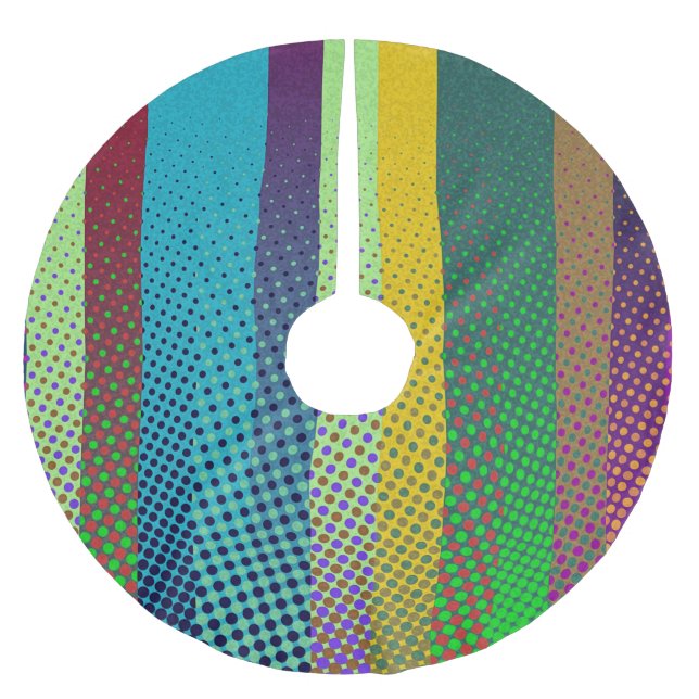 Dotted Stripes Pattern coloured + your ideas Brushed Polyester Tree Skirt (Front)