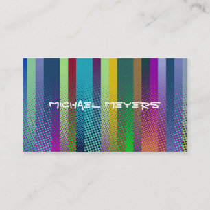 Dotted Stripes Pattern coloured + your ideas Business Card