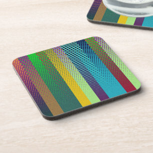 Dotted Stripes Pattern coloured + your ideas Coaster