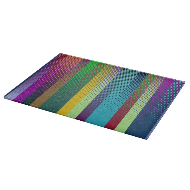 Dotted Stripes Pattern coloured + your ideas Cutting Board (Corner)