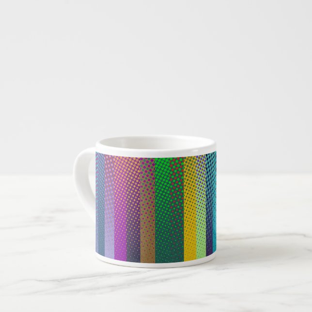 Dotted Stripes Pattern coloured + your ideas Espresso Cup (Front Left)