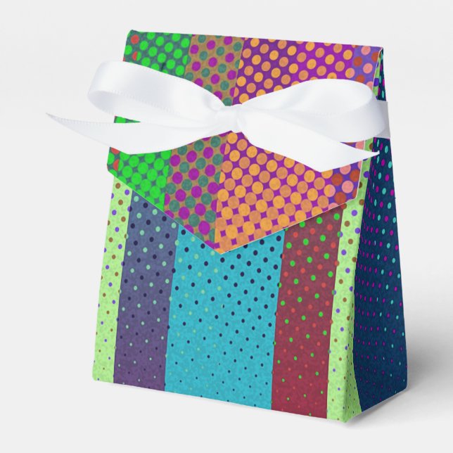 Dotted Stripes Pattern coloured + your ideas Favour Box (Front Side)