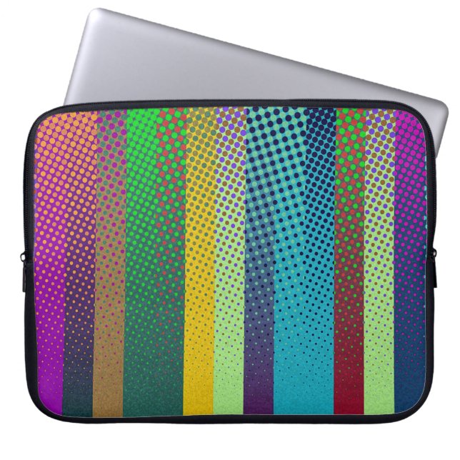 Dotted Stripes Pattern coloured + your ideas Laptop Sleeve (Front)