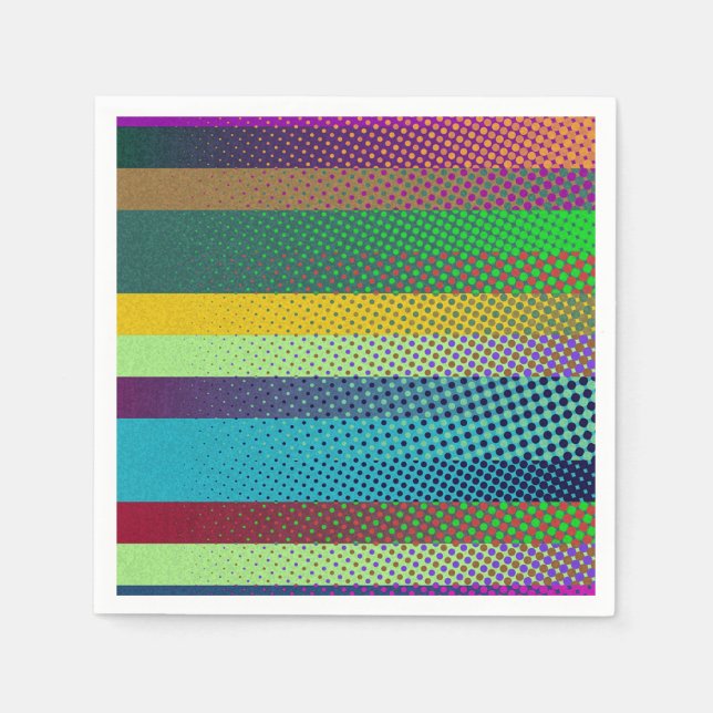 Dotted Stripes Pattern coloured + your ideas Napkin (Front)
