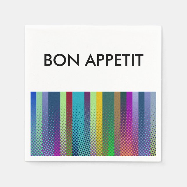 Dotted Stripes Pattern coloured + your ideas Napkin (Front)
