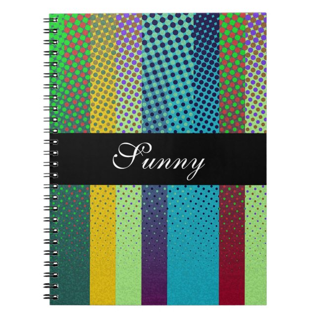 Dotted Stripes Pattern coloured + your ideas Notebook (Front)