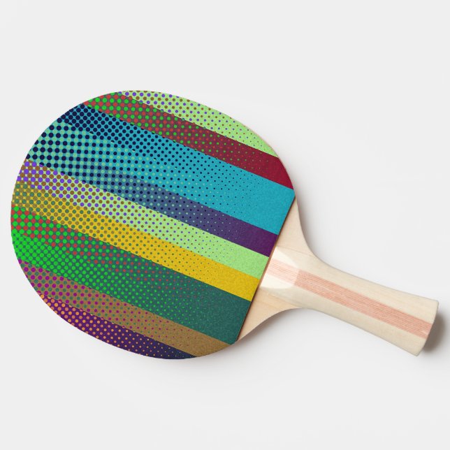 Dotted Stripes Pattern coloured + your ideas Ping Pong Paddle (Side)