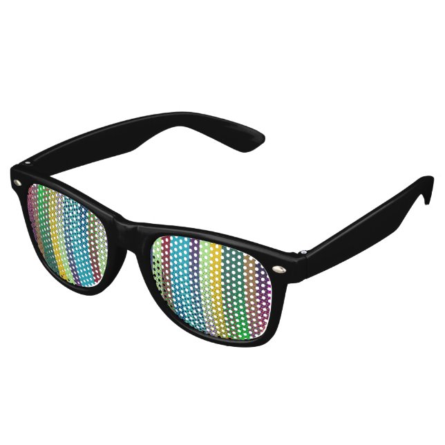 Dotted Stripes Pattern coloured + your ideas Retro Sunglasses (Angled)