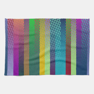 Dotted Stripes Pattern coloured + your ideas Tea Towel