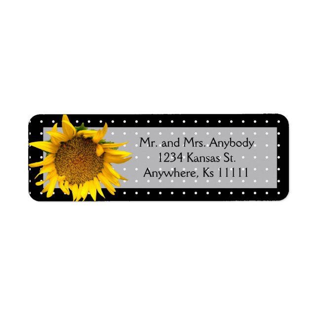 Dotted Sunflower Return Address Label (Front)