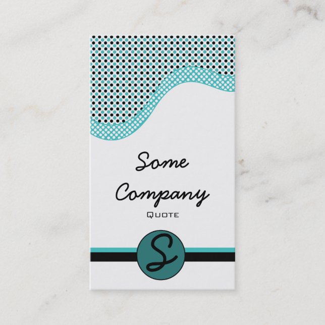 Dotted Wave Monogram (Ocean) Business Card (Front)