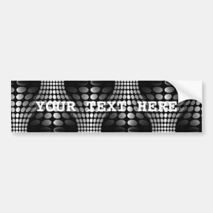 Dotted Waves Wallpaper black & white Bumper Sticker