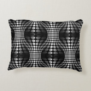 Dotted Waves Wallpaper black & white Decorative Cushion