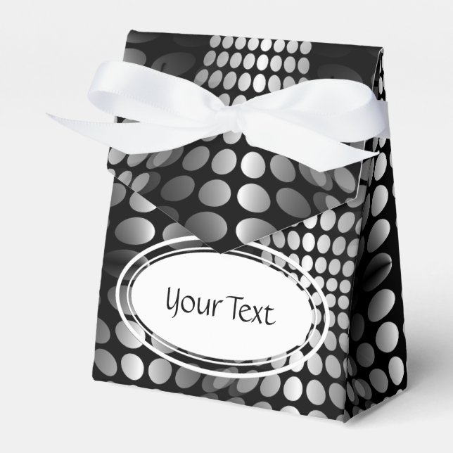 Dotted Waves Wallpaper black & white Favour Box (Front Side)