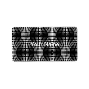 Dotted Waves Wallpaper black & white Label