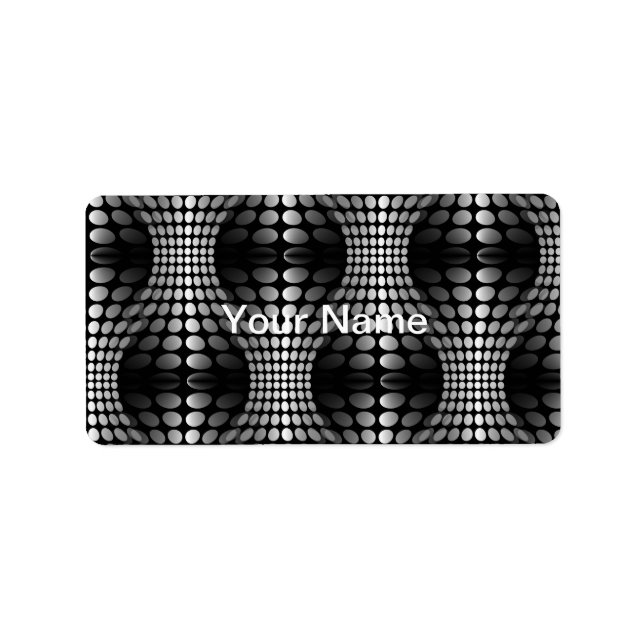 Dotted Waves Wallpaper black & white Label (Front)