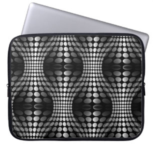 Dotted Waves Wallpaper black & white Laptop Sleeve