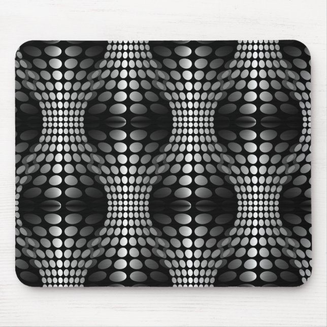 Dotted Waves Wallpaper black & white Mouse Pad (Front)