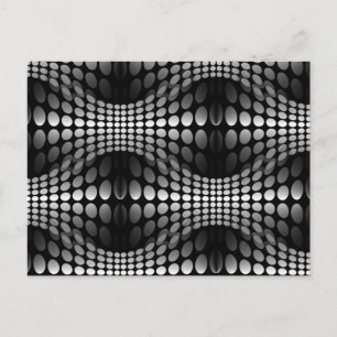 Dotted Waves Wallpaper black & white Postcard