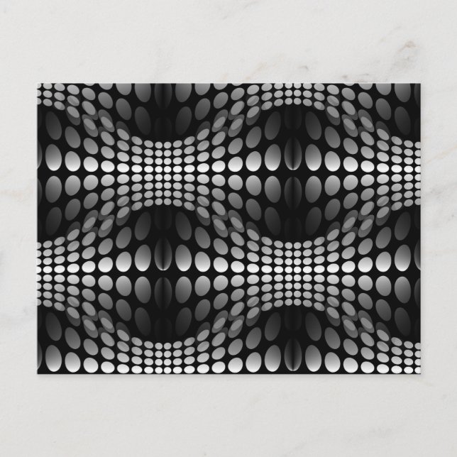 Dotted Waves Wallpaper black & white Postcard (Front)