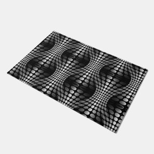 Dotted Waves Wallpaper black & white + your ideas Doormat