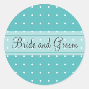 Dotted wedding classic round sticker