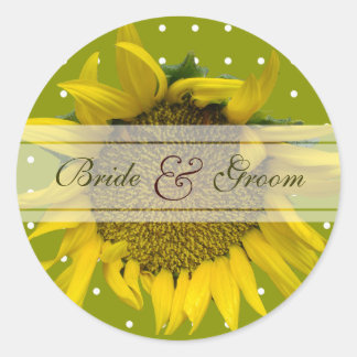 Dotted wedding classic round sticker