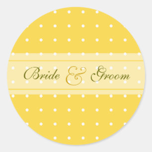 Dotted wedding classic round sticker