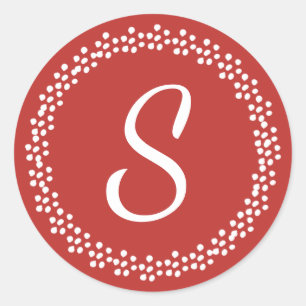 Dotted Wreath Monogram Sticker   Custom Colour
