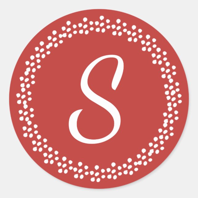 Dotted Wreath Monogram Sticker | Custom Colour (Front)