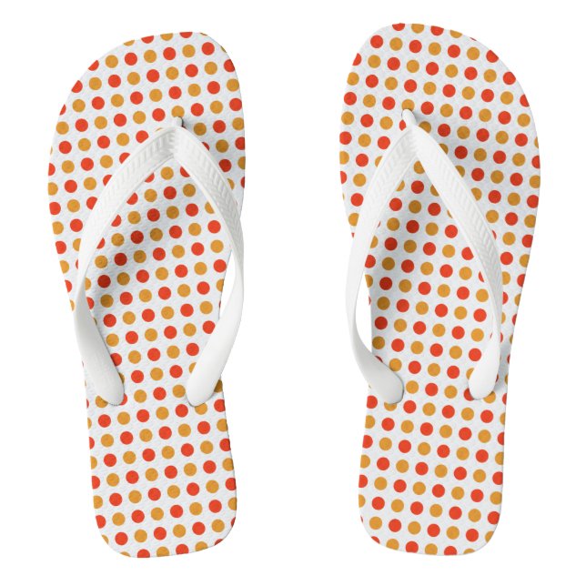 Dotted Yellow and Orange Thongs (Footbed)