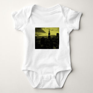 Dotted Yellow Black New York City Baby Bodysuit