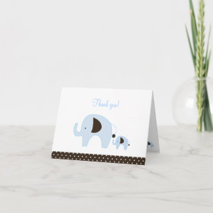 Dottie Blue Elephant Folded Thank you notes