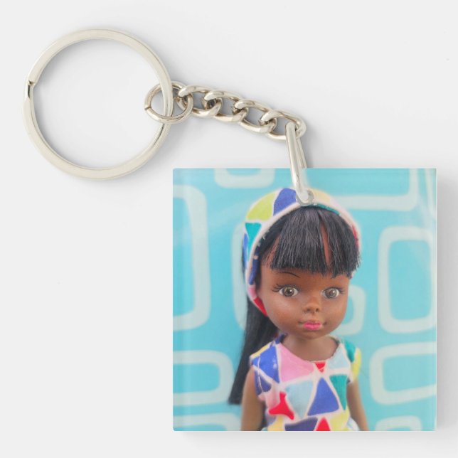 Dottie Colourful Geometry Key Ring (Front)
