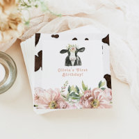 DOTTIE Holy Cow Cute Floral Farm 1st Birthday 