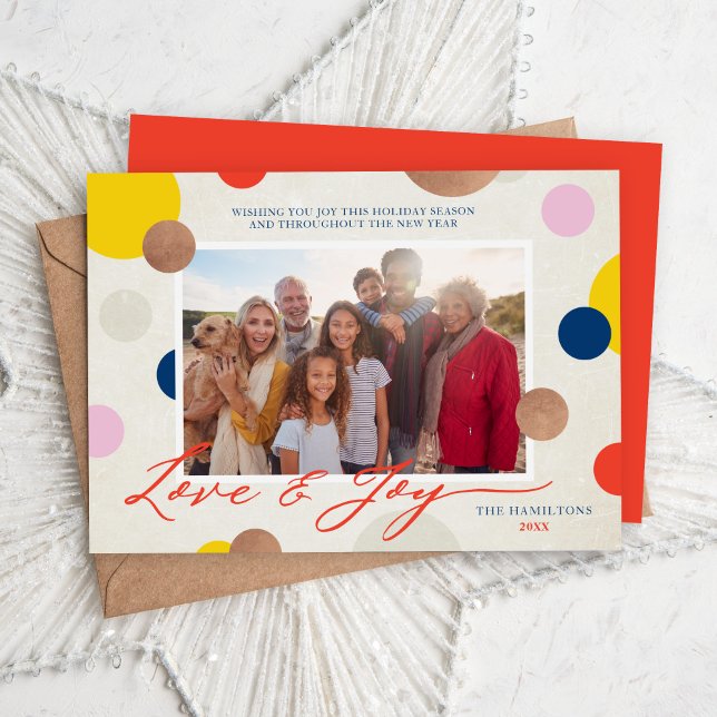 Dottie Love and Joy Family Photo Holiday Card (Creator Uploaded)