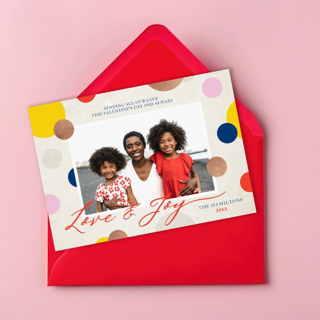 Dottie Love and Joy Family Photo Valentine's Day Holiday Card (Creator Uploaded)