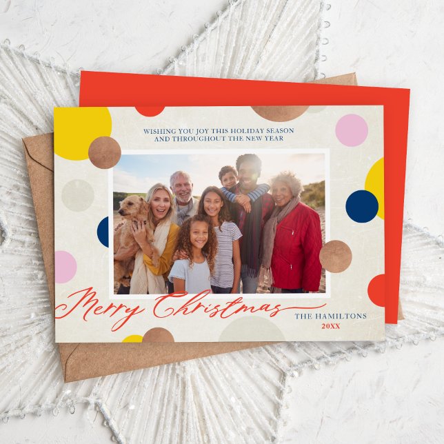 Dottie Merry Christmas Family Photo Holiday Card (Creator Uploaded)