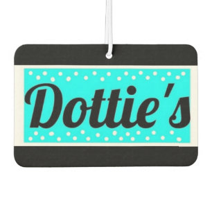 Dottie's Store Logo Car Air Freshener Black & Aqua