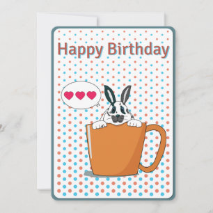Dotty bunny Happy Birthday card
